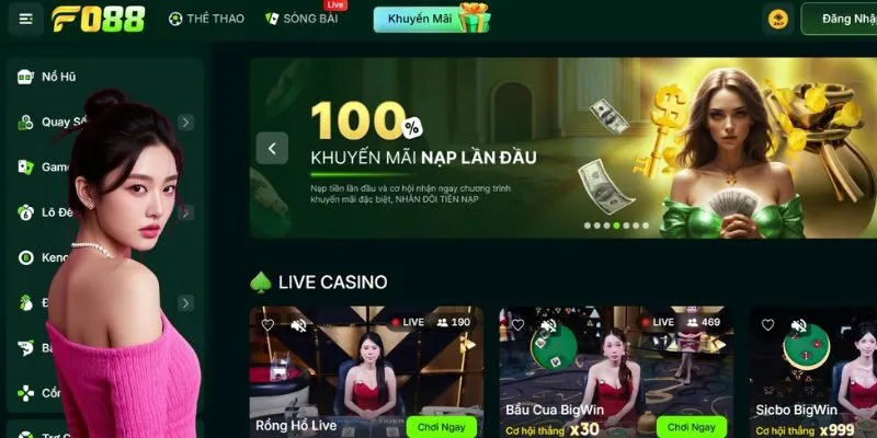 Fo88 - Nền tảng cá cược thể thao, Live casino xanh chín nhất 2025